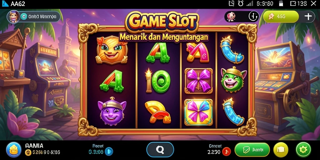 Tampilan menakjubkan dari gameplay Slot AA62.