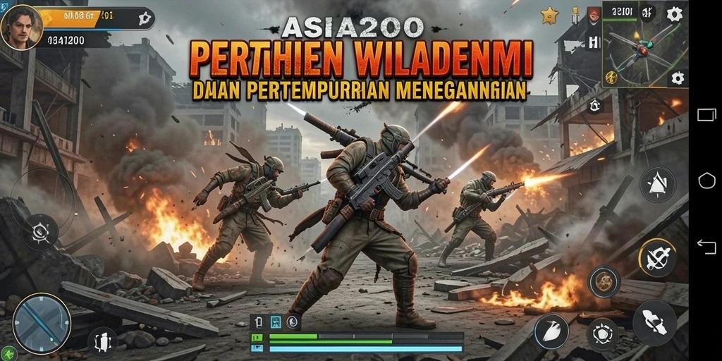 Gameplay menegangkan dalam ASIA200 yang menunjukkan pertahanan menara melawan gelombang musuh.