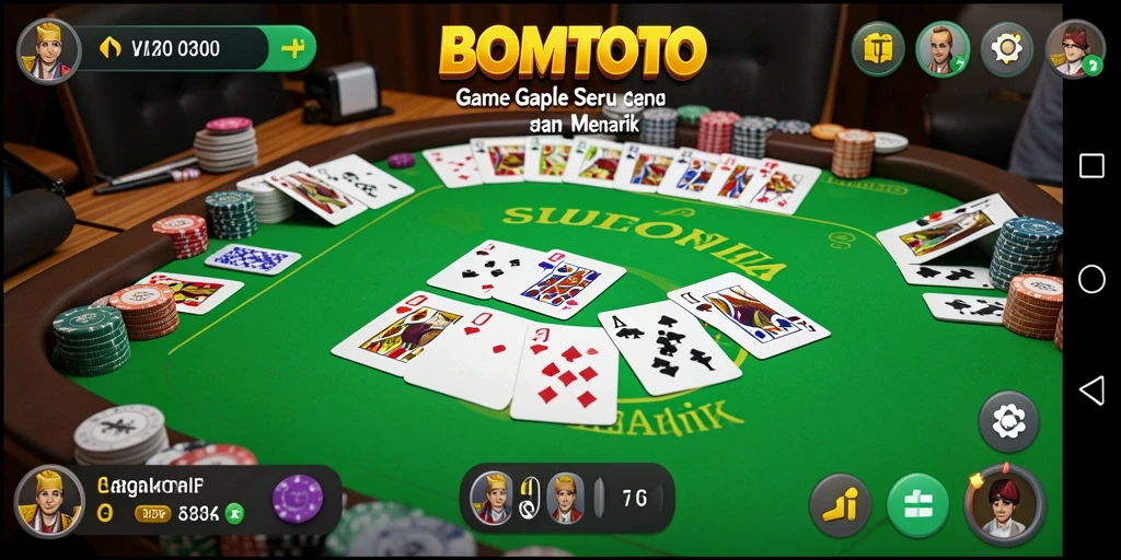 Tampilan screenshot utama dari gameplay Gaple di BOMTOTO.