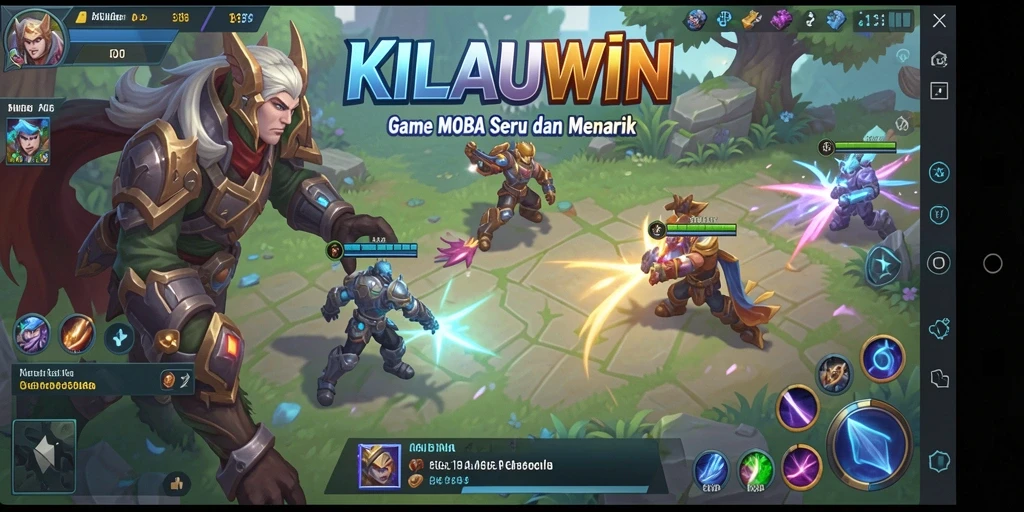Tampilan gameplay MOBA KILAUWIN yang penuh aksi.