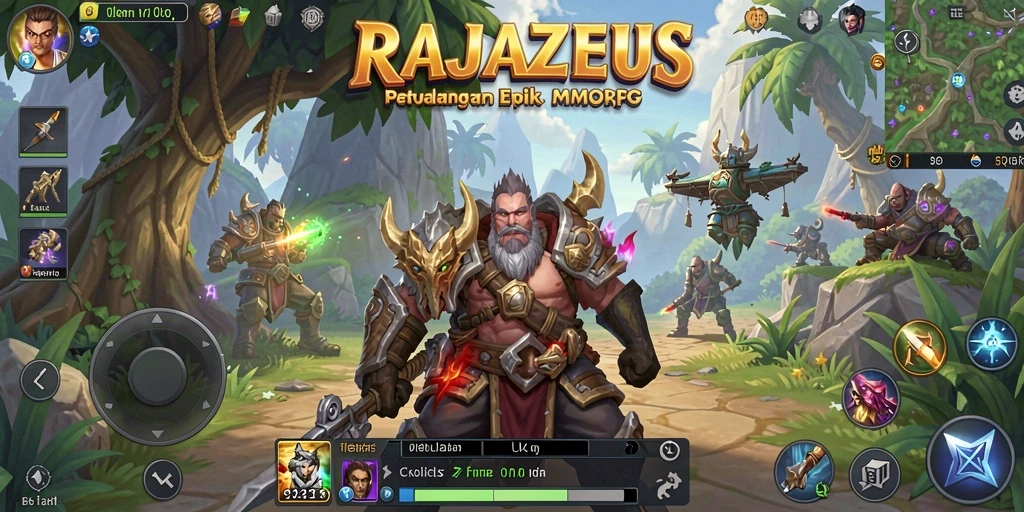 Tampilan gameplay seru RAJAZEUS di dunia MMORPG.